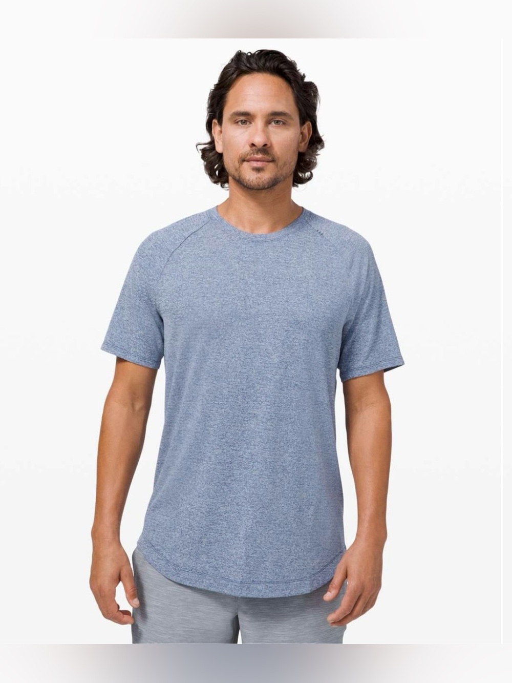 Lululemon Drysense Short Sleeve Shirt Men’s Heather Blue Performance Training S
